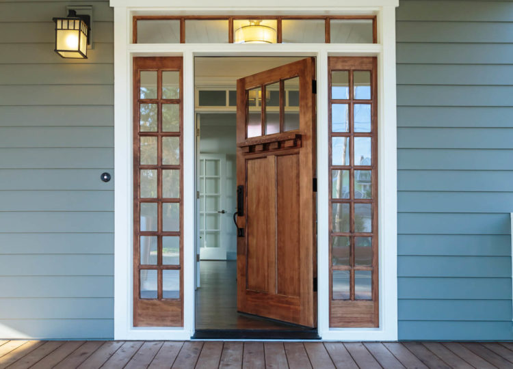 Photograph of a front door and porch